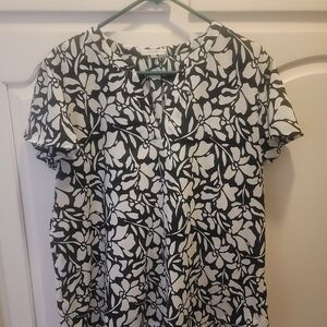 Maurices Black and White Patterned Blouse